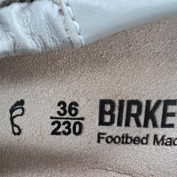 Birkenstock Celina Leather Slip On Grey 1004671 Women’s 5/EU 36 NWB FLAW Regular - Picture 9 of 13